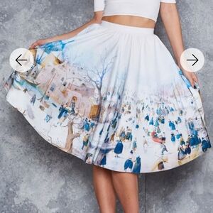 Blackmilk Clothing Winterscape Pocket Midi Skirt Size L